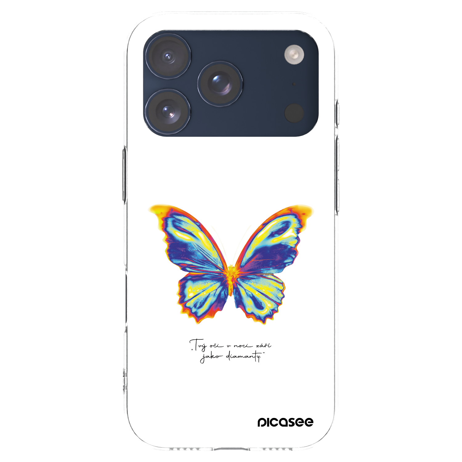 Picasee silikónový prehľadný obal pre Apple iPhone 17 Pro - Diamanty White