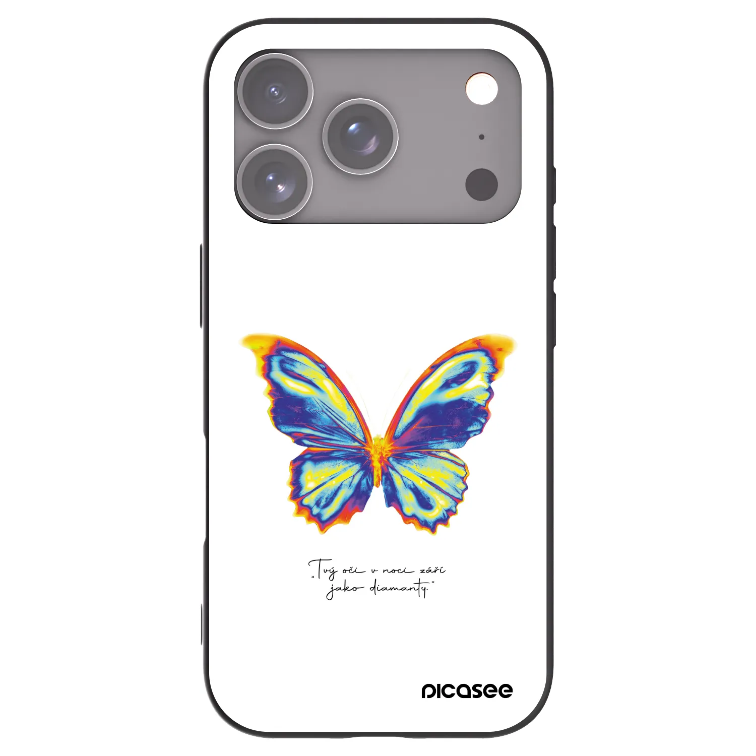 Picasee silikónový čierny obal pre Apple iPhone 18 Pro - Diamanty White