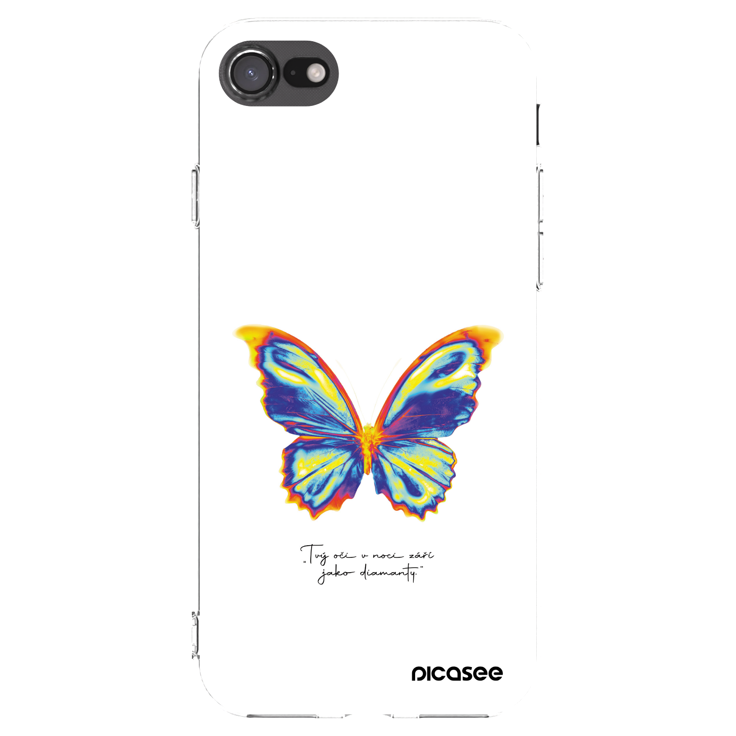 Picasee silikónový prehľadný obal pre Apple iPhone SE 2020 - Diamanty White