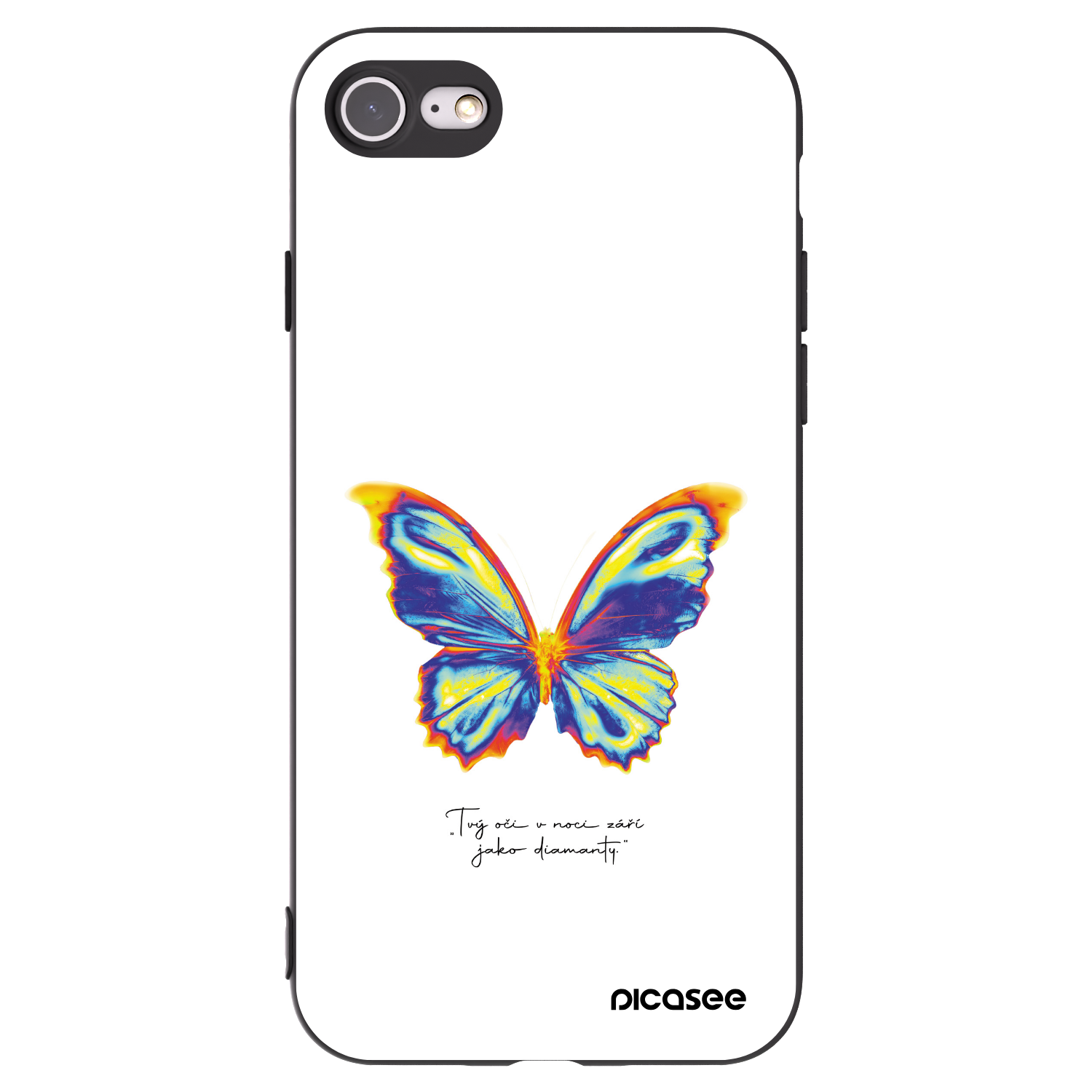 Picasee silikónový čierny obal pre Apple iPhone SE 2020 - Diamanty White