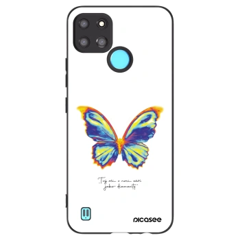 Picasee silikónový čierny obal pre Realme C21Y - Diamanty White
