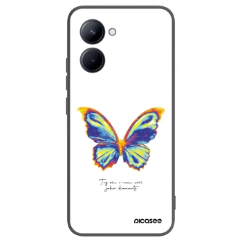 Picasee silikónový čierny obal pre Realme C33 (2023) - Diamanty White