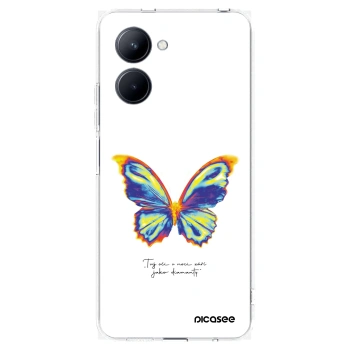Picasee silikónový prehľadný obal pre Realme C33 (2023) - Diamanty White
