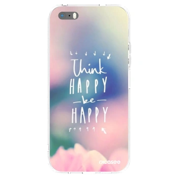 Picasee silikónový prehľadný obal pre Apple iPhone 5/5S/SE - Mysli pozitívne!