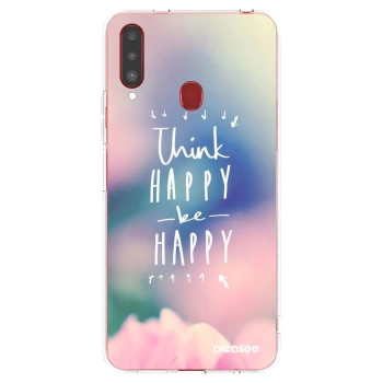 Picasee silikónový prehľadný obal pre Samsung Galaxy A20s - Mysli pozitívne!