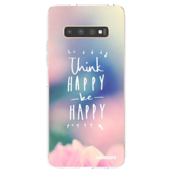 Picasee silikónový prehľadný obal pre Samsung Galaxy S10 Plus G975 - Mysli pozitívne!