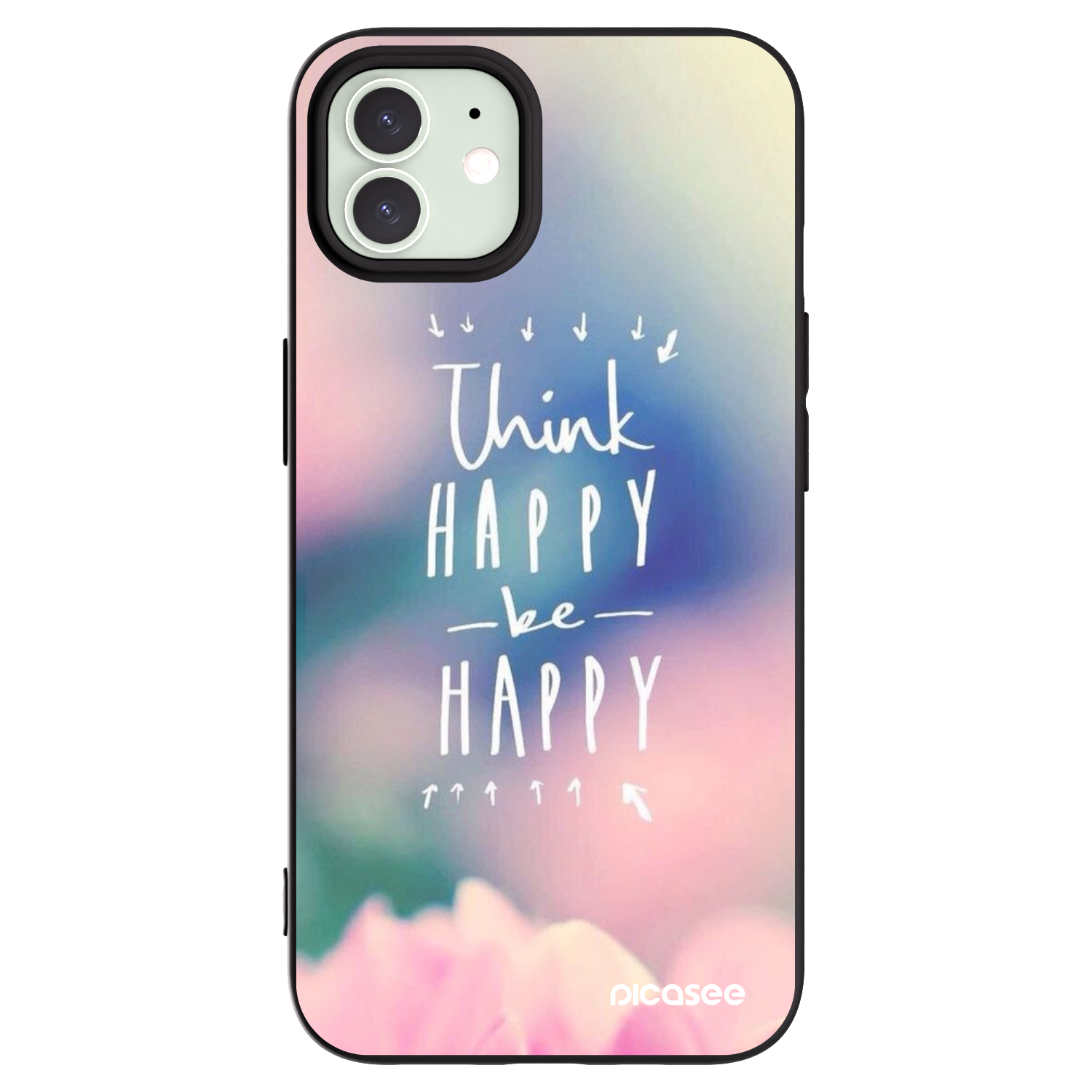 Silikónový čierny obal pre Apple iPhone 12 - Mysli pozitívne!
