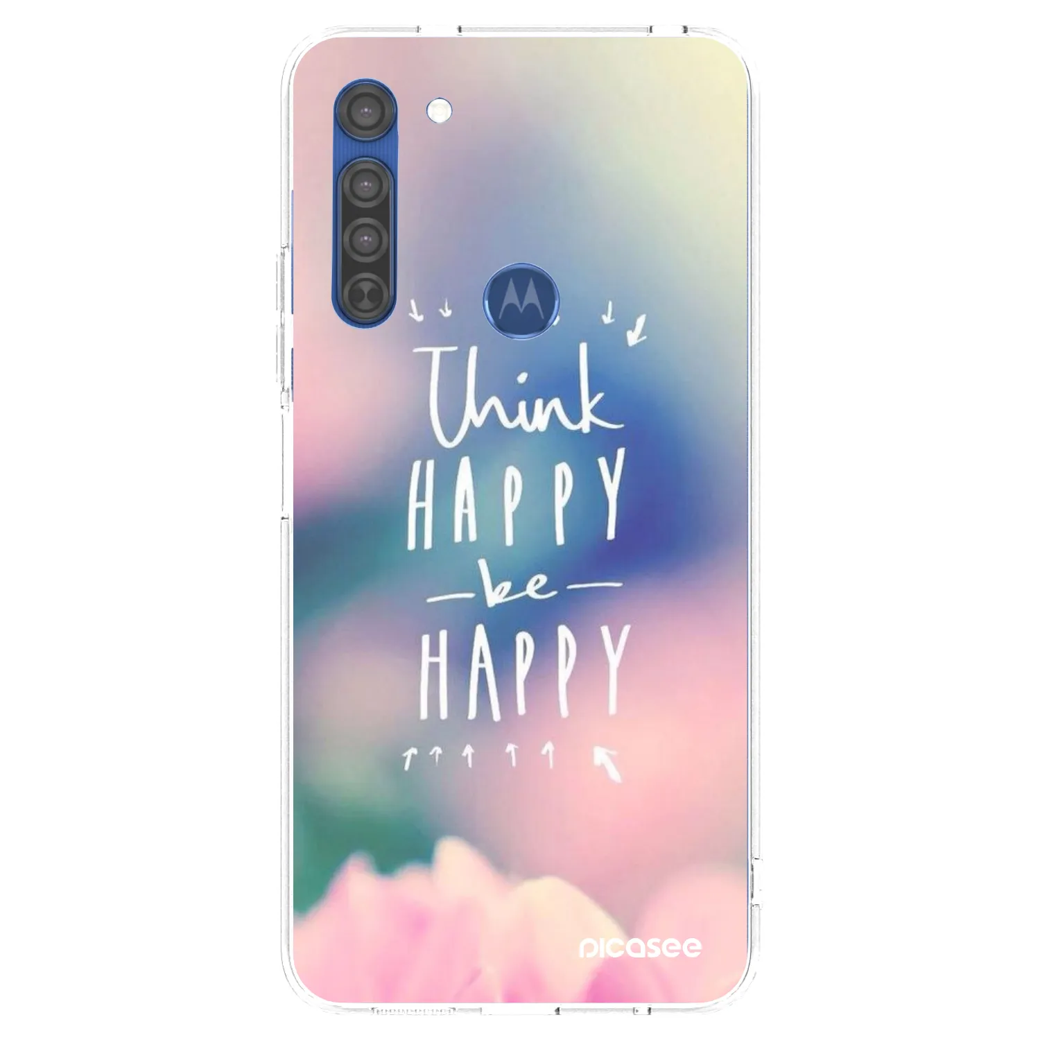 Picasee silikónový prehľadný obal pre Motorola Moto G8 - Mysli pozitívne!