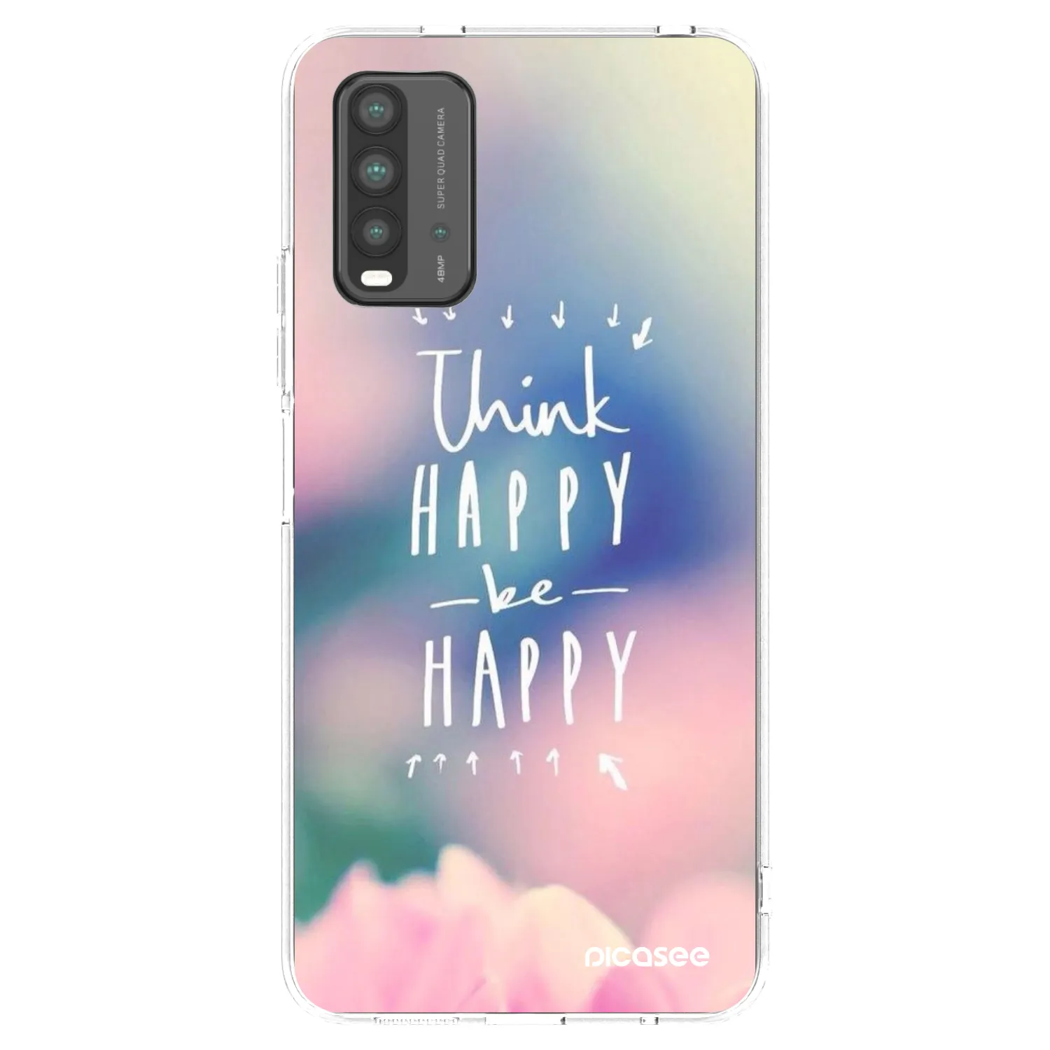 Silikónový prehľadný obal pre Xiaomi Redmi 9T - Mysli pozitívne!