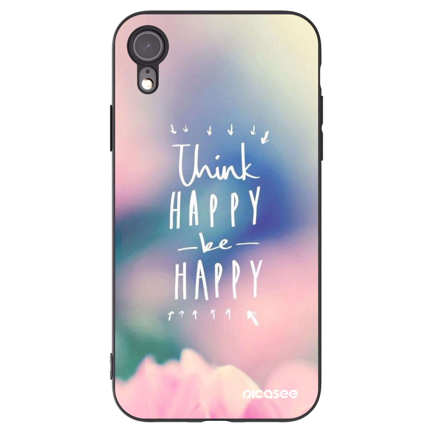 Picasee silikónový čierny obal pre Apple iPhone XR - Mysli pozitívne!