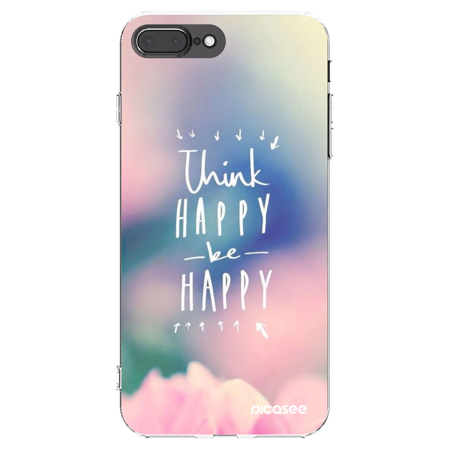 Picasee silikónový prehľadný obal pre Apple iPhone 8 Plus - Mysli pozitívne!