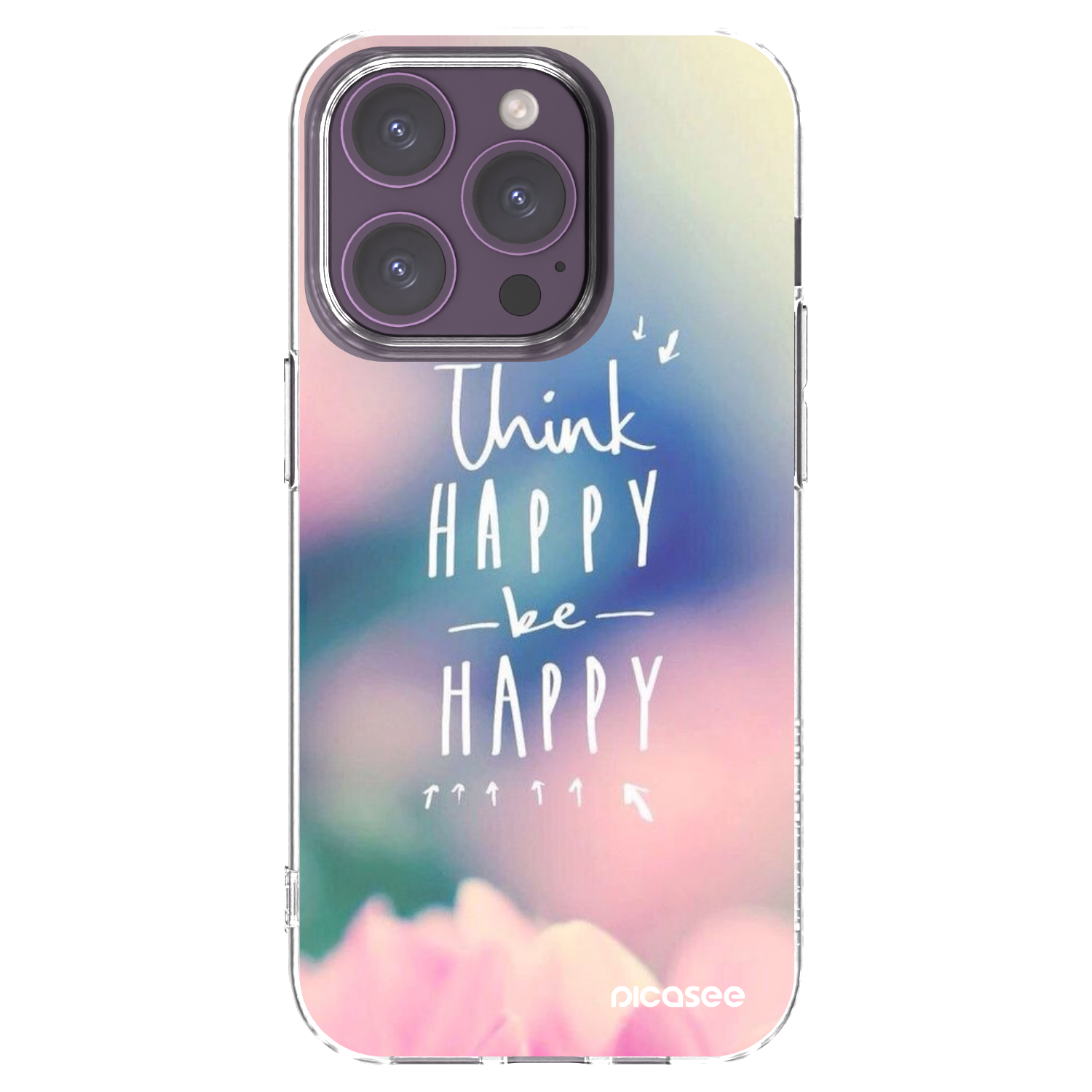 Picasee silikónový prehľadný obal pre Apple iPhone 14 Pro - Mysli pozitívne!