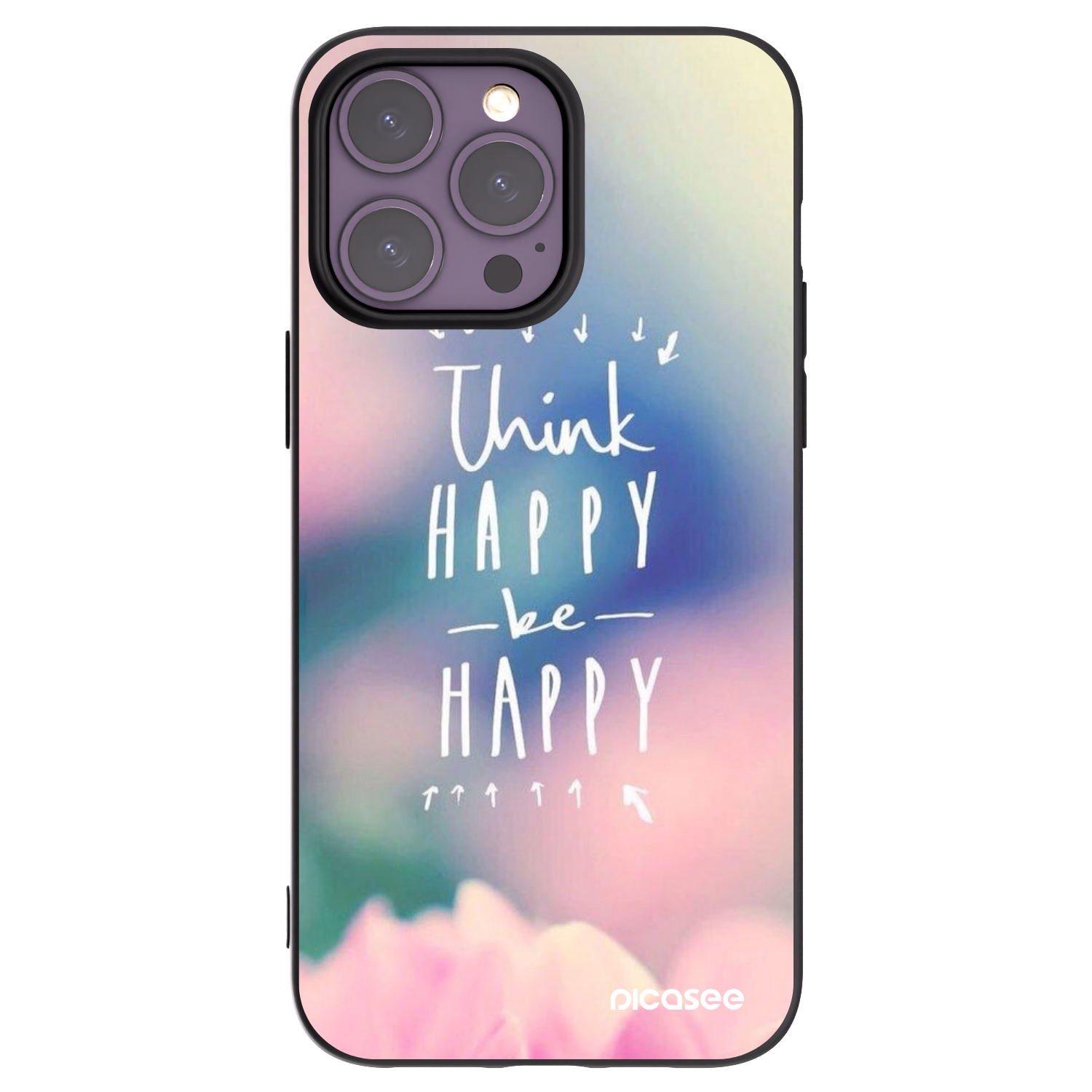 Picasee silikónový čierny obal pre Apple iPhone 14 Pro Max - Mysli pozitívne!