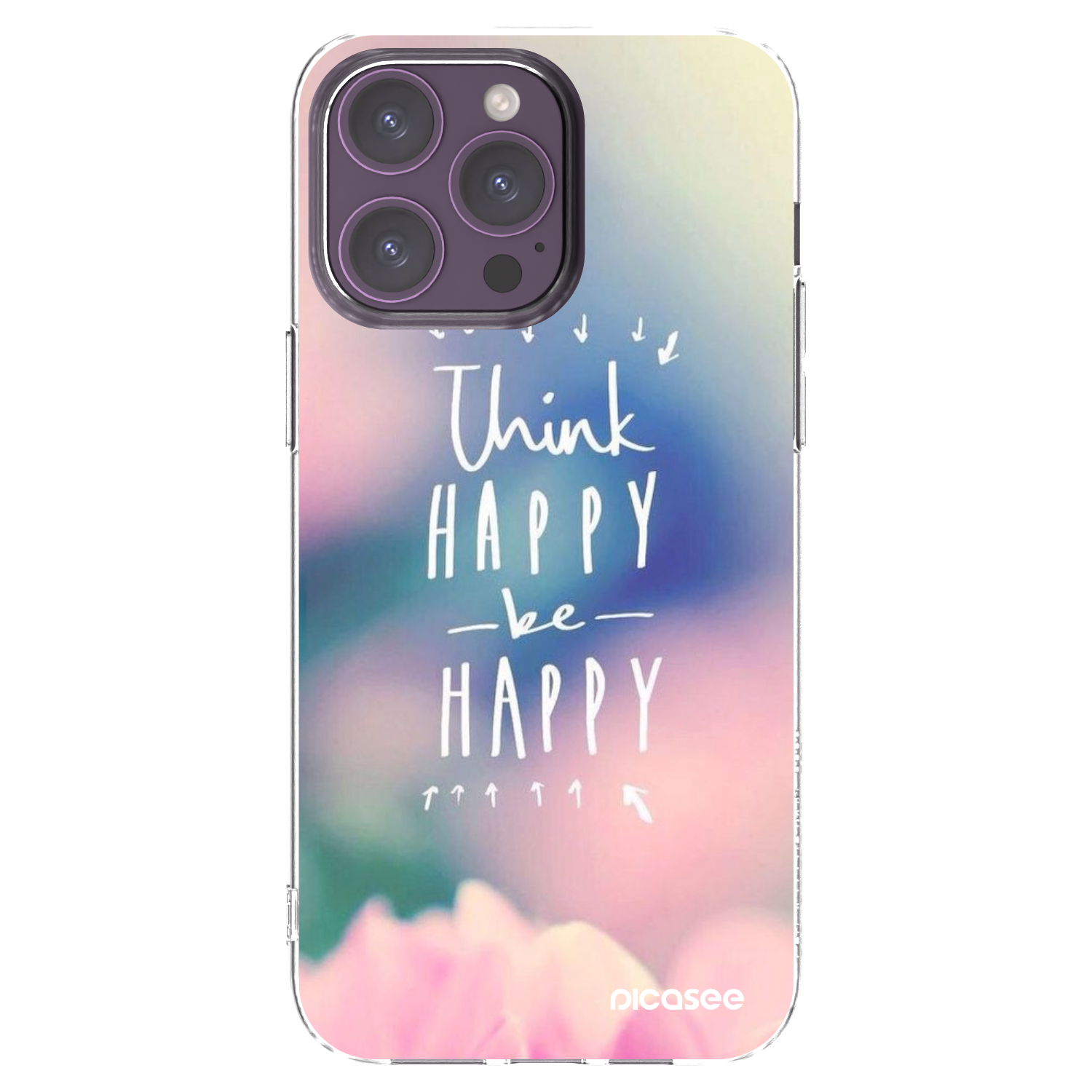 Picasee silikónový prehľadný obal pre Apple iPhone 14 Pro Max - Mysli pozitívne!