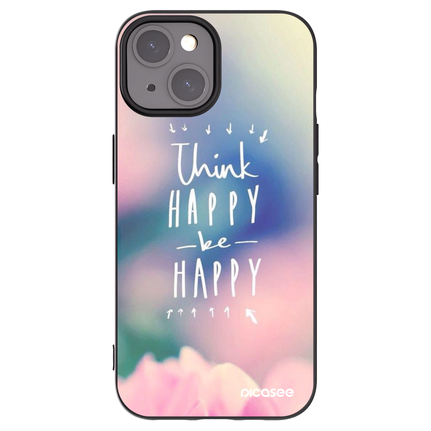 Picasee silikónový čierny obal pre Apple iPhone 15 - Mysli pozitívne!