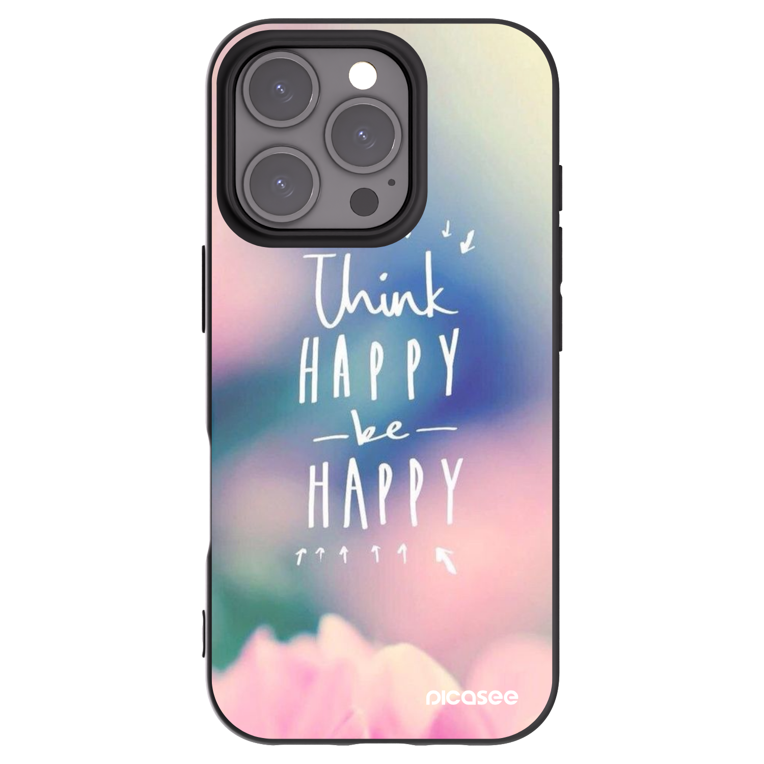 Picasee silikónový čierny obal pre Apple iPhone 16 Pro - Mysli pozitívne!
