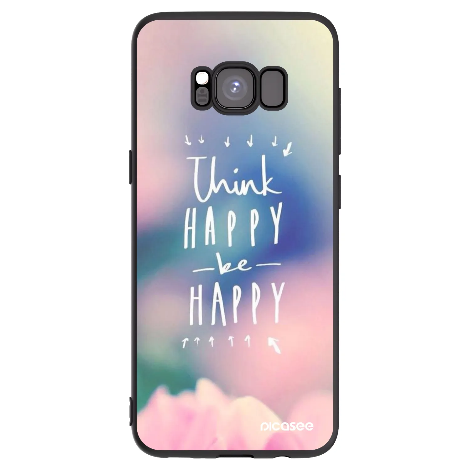 Picasee silikónový čierny obal pre Samsung Galaxy S8 G950F - Mysli pozitívne!