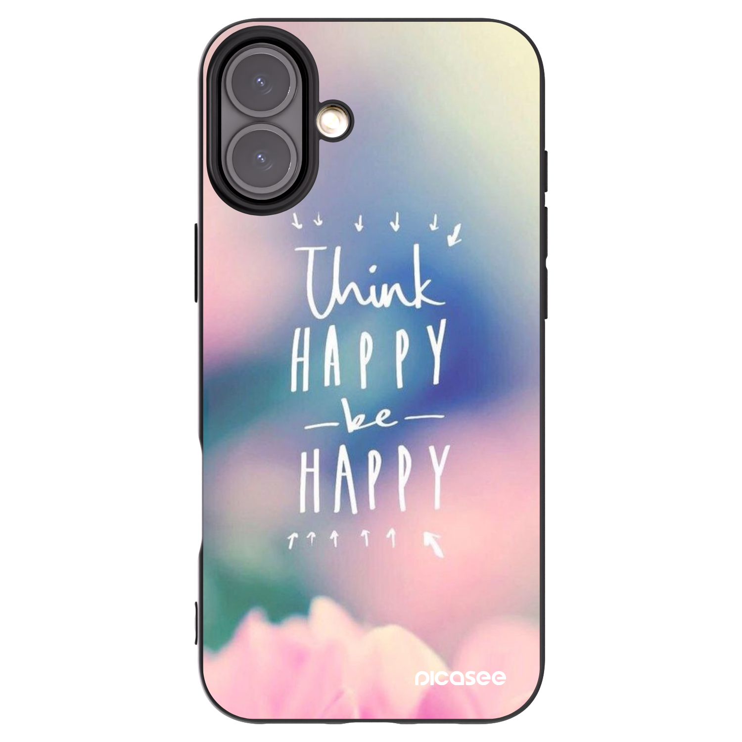 Picasee silikónový čierny obal pre Apple iPhone 16 Plus - Mysli pozitívne!