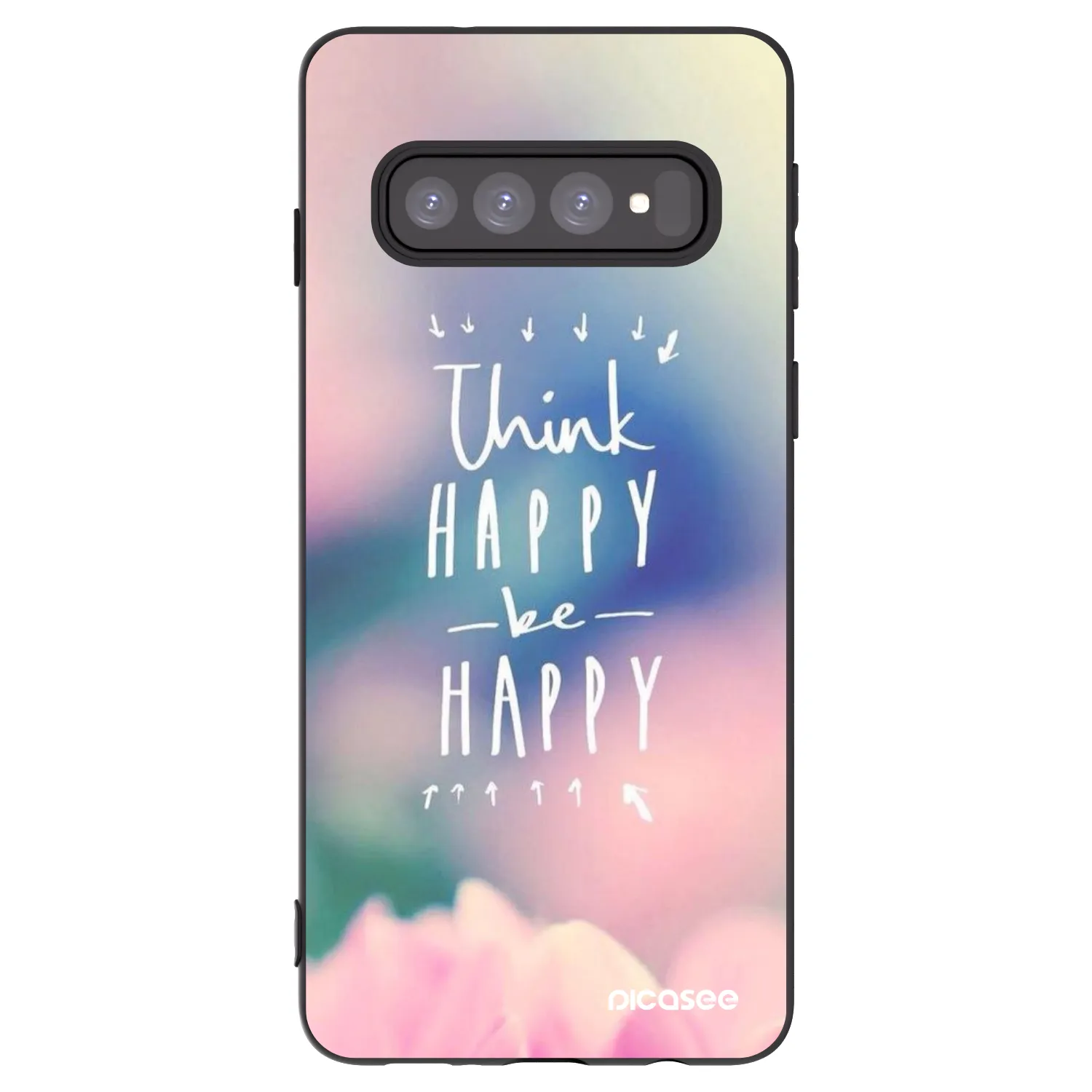 Picasee silikónový čierny obal pre Samsung Galaxy S10 G973 - Mysli pozitívne!