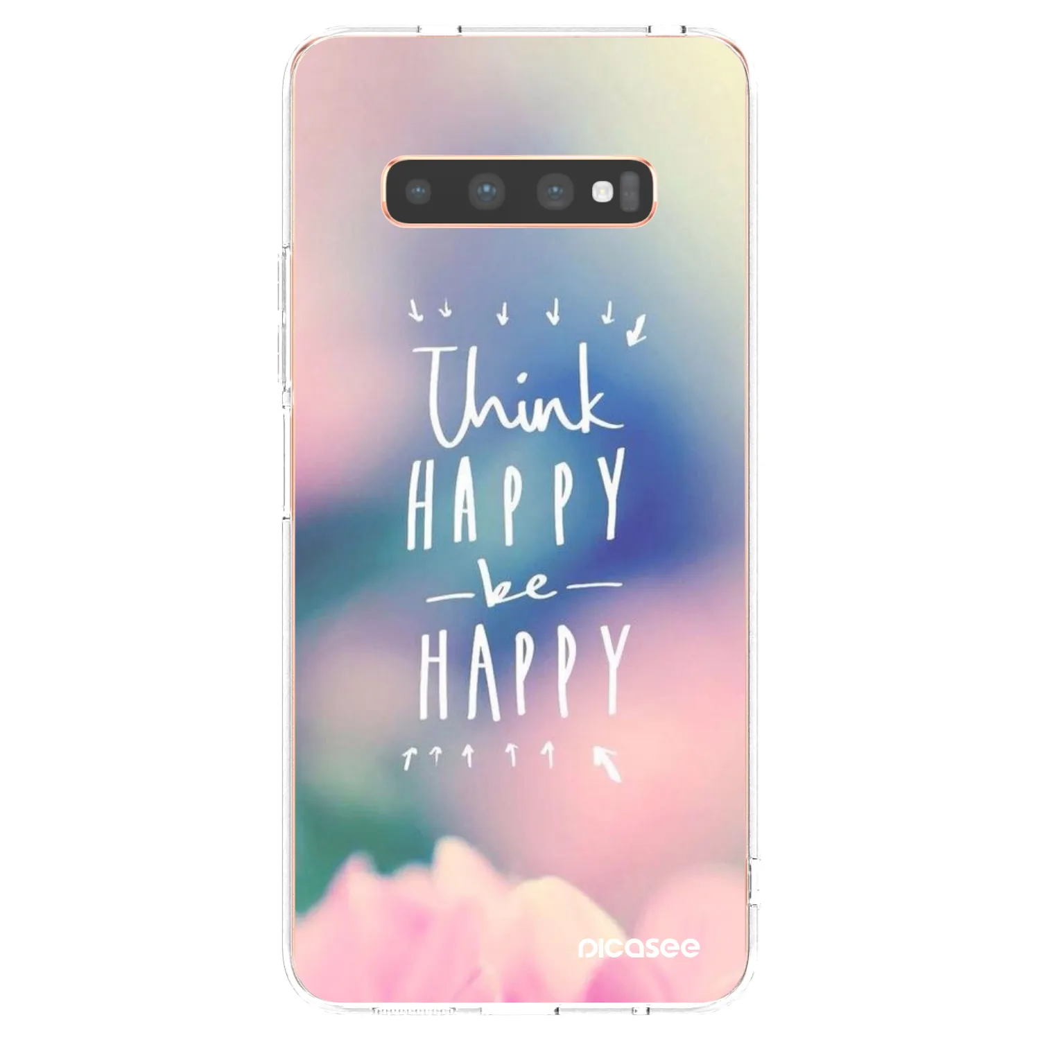 Picasee silikónový prehľadný obal pre Samsung Galaxy S10 Plus G975 - Mysli pozitívne!