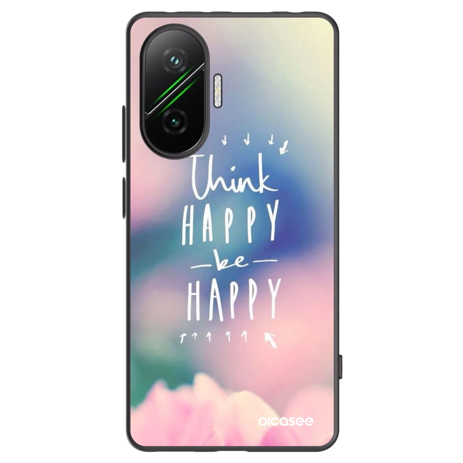 Silikónový čierny obal pre Xiaomi Poco F7 5G - Mysli pozitívne!