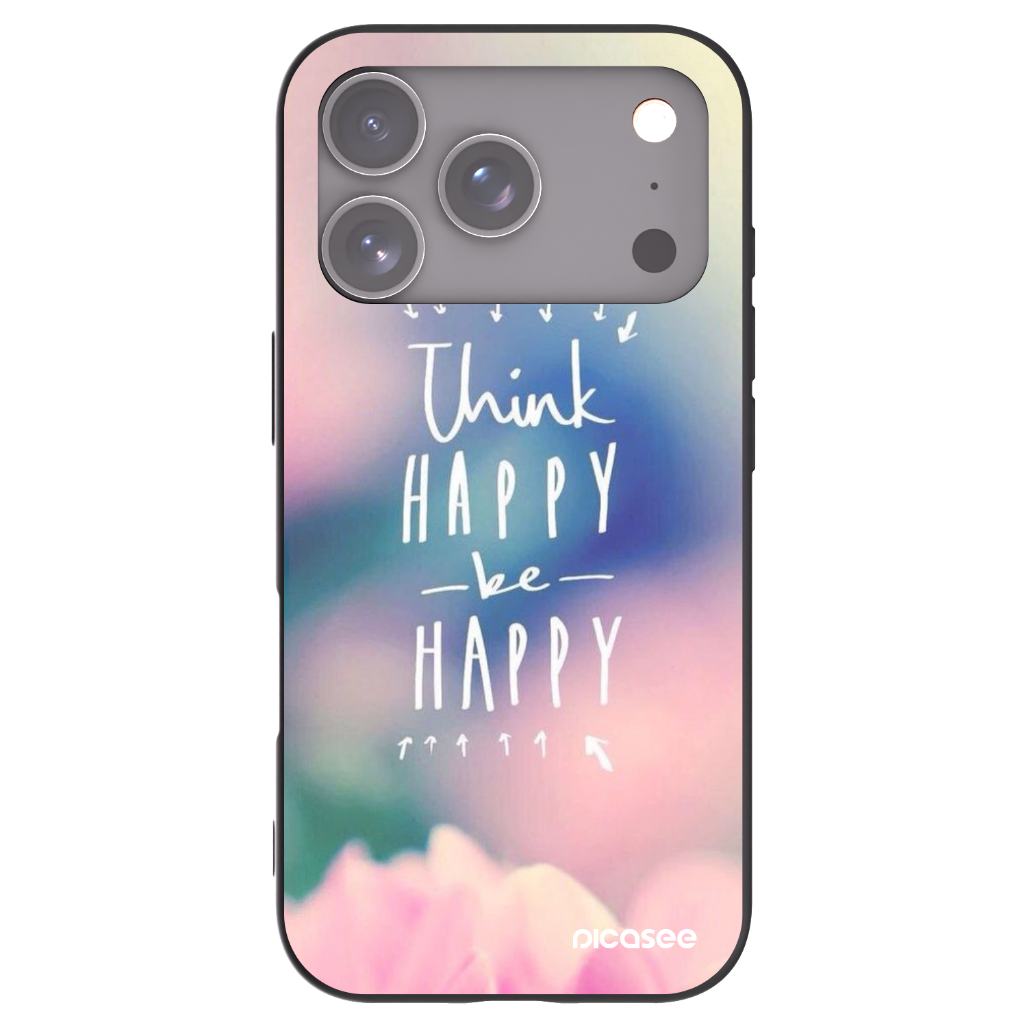 Picasee silikónový čierny obal pre Apple iPhone 17 Pro - Mysli pozitívne!