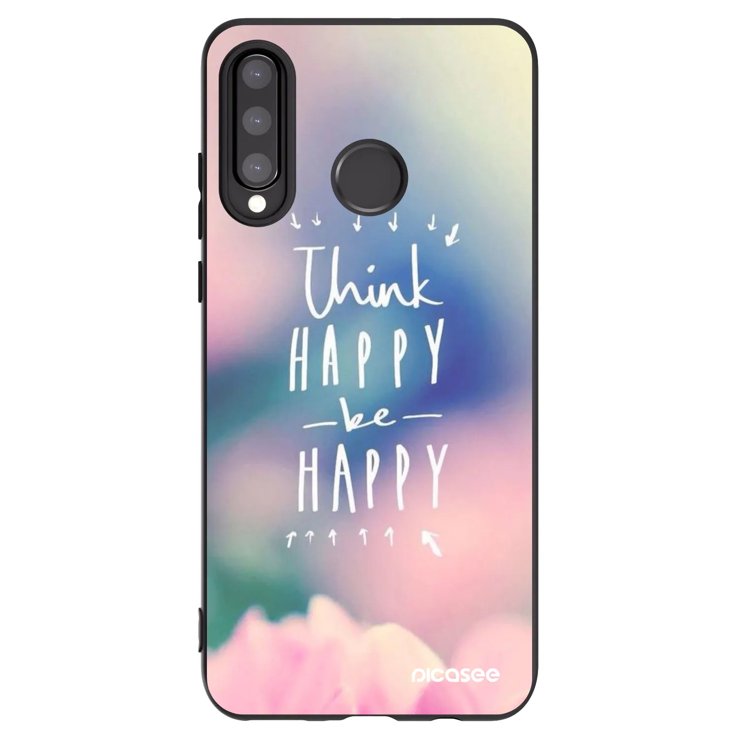 Picasee silikónový čierny obal pre Huawei P30 Lite - Mysli pozitívne!