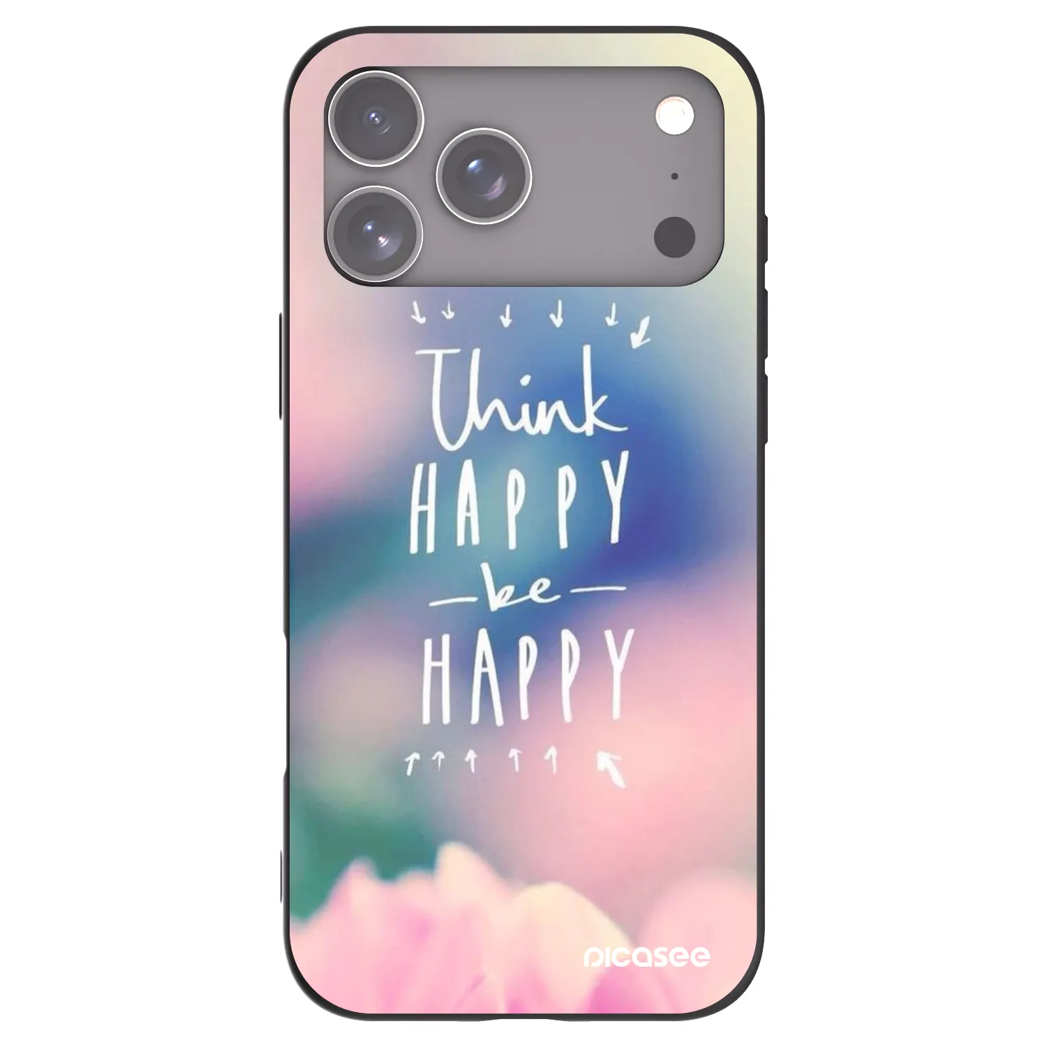 Picasee silikónový čierny obal pre Apple iPhone 18 Pro Max - Mysli pozitívne!