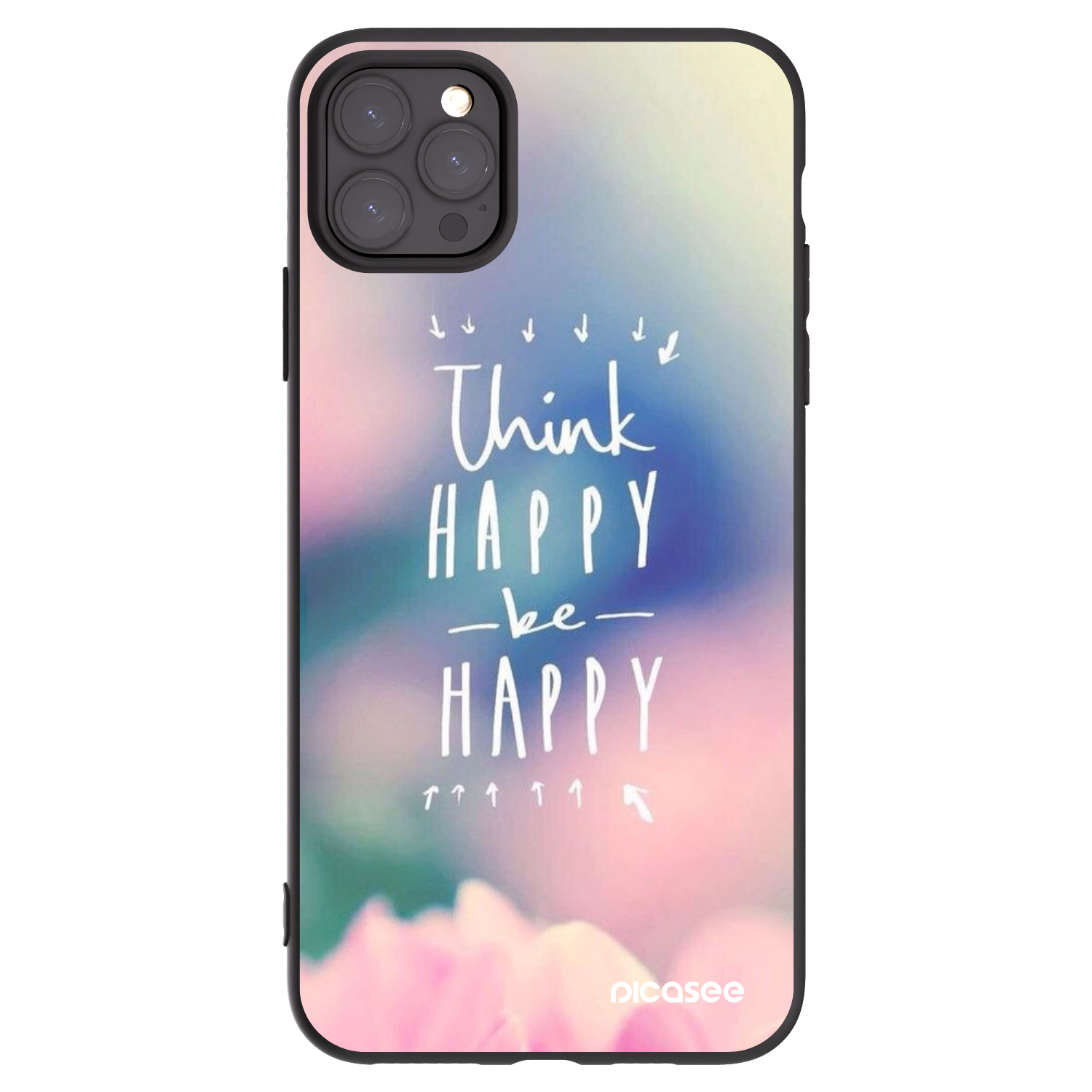 Silikónový čierny obal pre Apple iPhone 11 Pro Max - Mysli pozitívne!