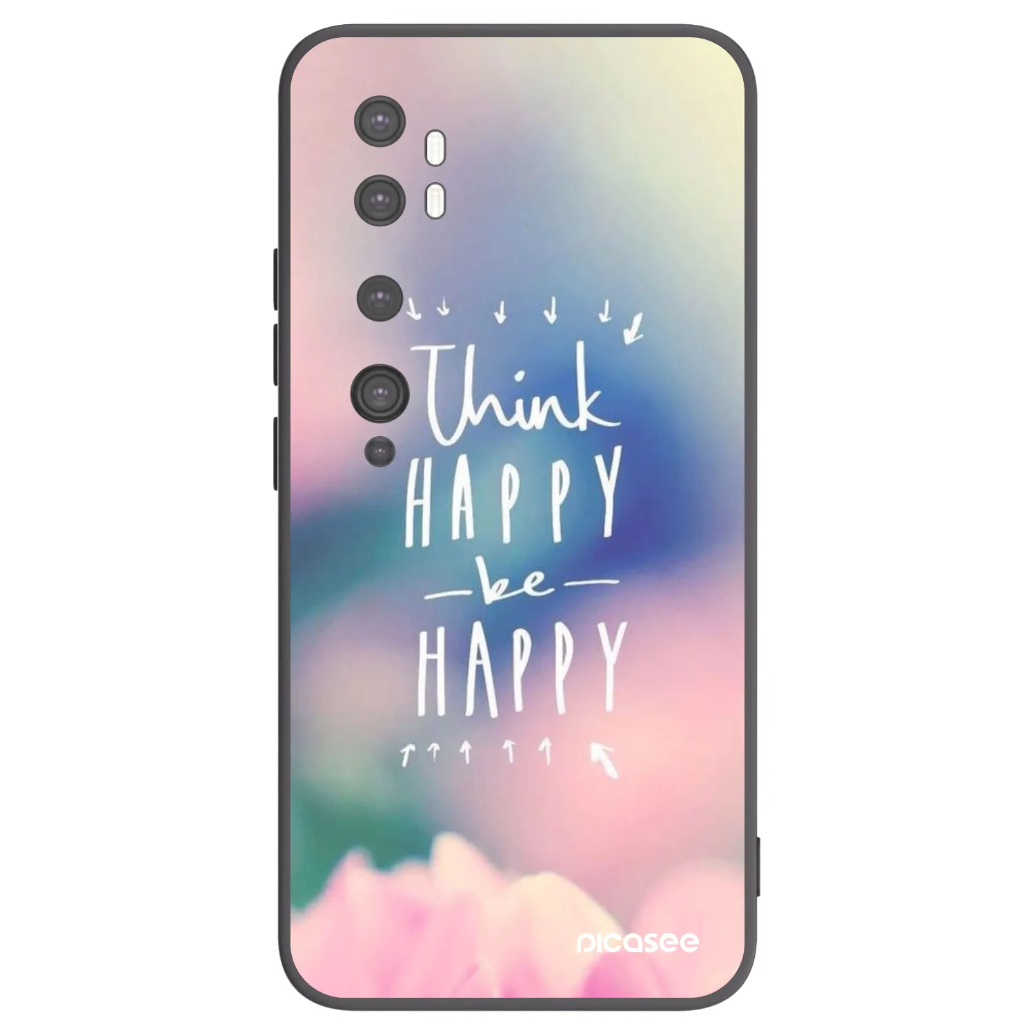 Picasee silikónový čierny obal pre Xiaomi Mi Note 10 (Pro) - Mysli pozitívne!