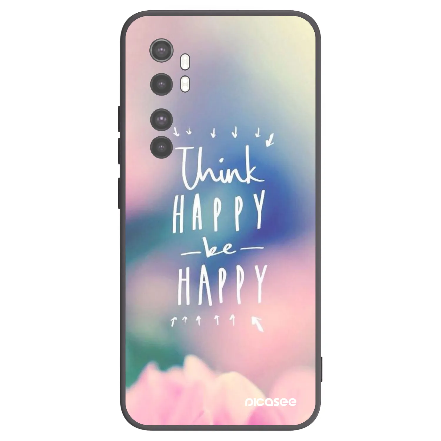 Picasee silikónový čierny obal pre Xiaomi Mi Note 10 Lite - Mysli pozitívne!