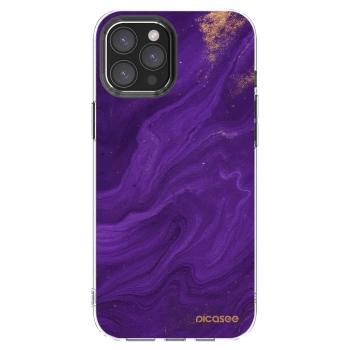 Picasee silikónový prehľadný obal pre Apple iPhone 12 Pro Max - Purple
