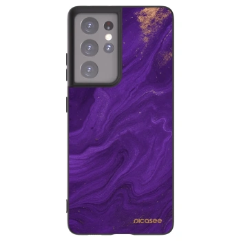 Picasee silikónový čierny obal pre Samsung Galaxy S21 Ultra 5G G998B - Purple