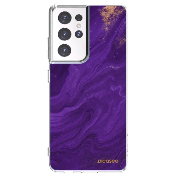 Picasee silikónový prehľadný obal pre Samsung Galaxy S21 Ultra 5G G998B - Purple