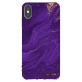 Picasee silikónový prehľadný obal pre Apple iPhone XS Max - Purple
