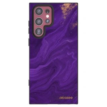 Picasee silikónový čierny obal pre Samsung Galaxy S22 Ultra 5G - Purple