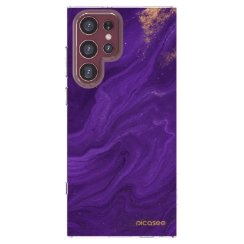 Picasee silikónový prehľadný obal pre Samsung Galaxy S22 Ultra 5G - Purple