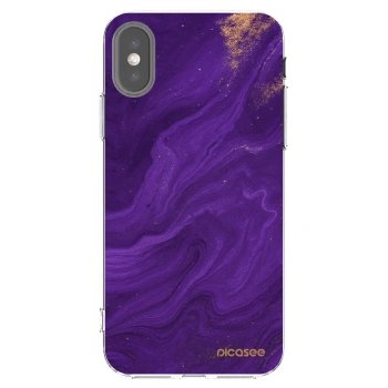 Picasee silikónový prehľadný obal pre Apple iPhone X/XS - Purple