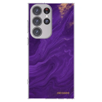 Picasee silikónový prehľadný obal pre Samsung Galaxy S23 Ultra 5G - Purple