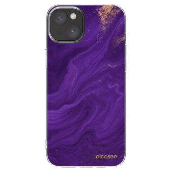 Picasee silikónový prehľadný obal pre Apple iPhone 15 Plus - Purple