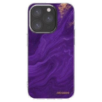 Picasee silikónový prehľadný obal pre Apple iPhone 15 Pro - Purple