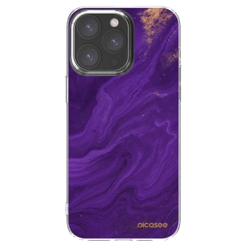 Picasee silikónový prehľadný obal pre Apple iPhone 15 Pro Max - Purple