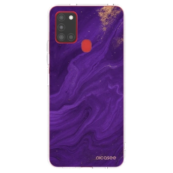 Picasee silikónový prehľadný obal pre Samsung Galaxy A21s - Purple