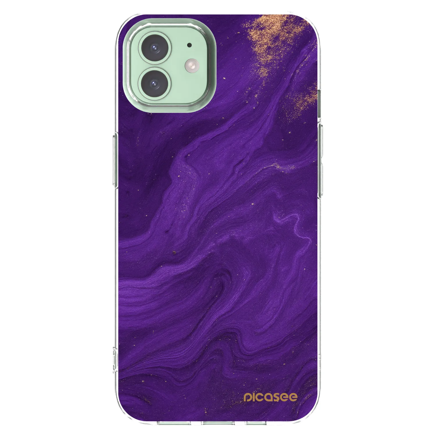 Picasee silikónový prehľadný obal pre Apple iPhone 12 - Purple