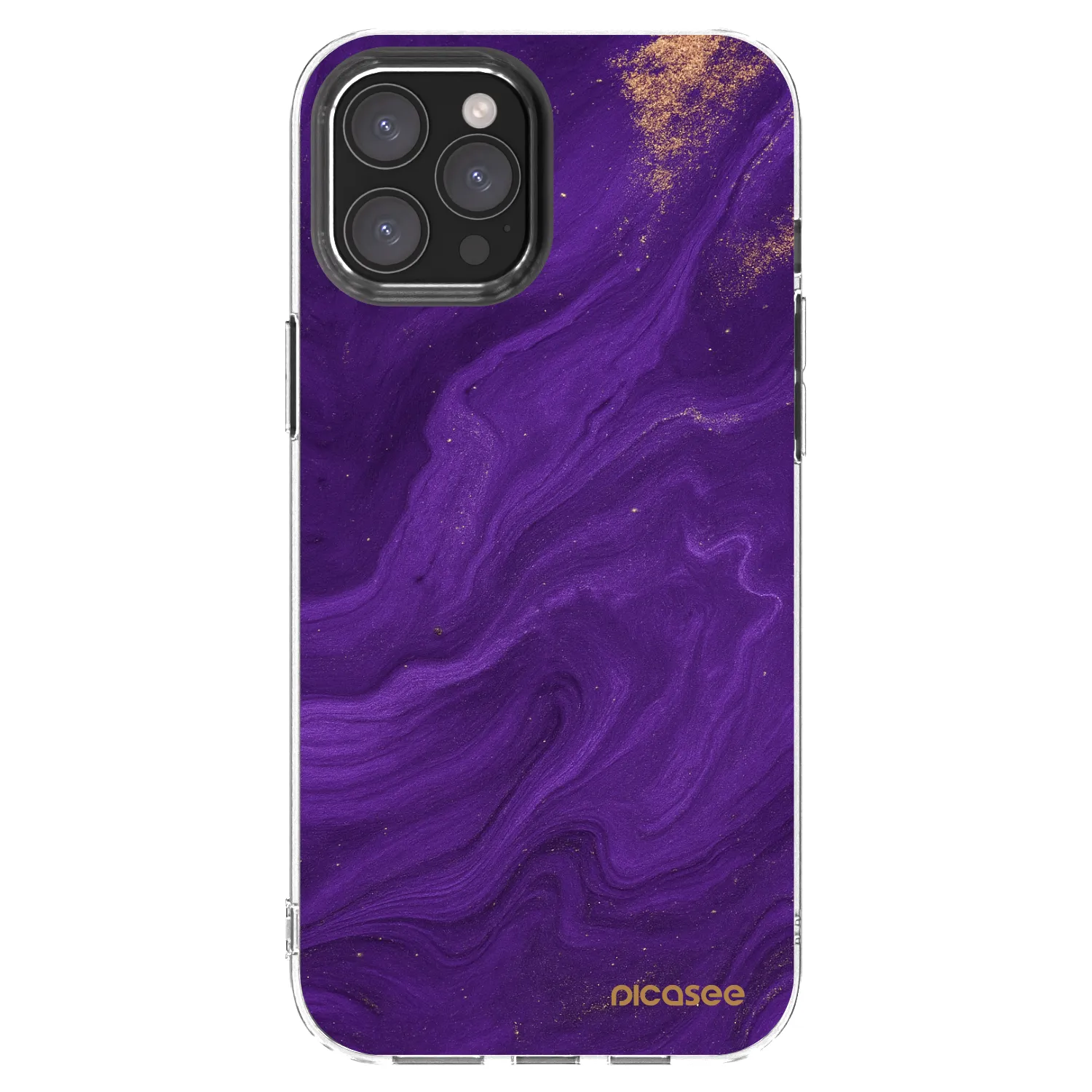 Picasee silikónový prehľadný obal pre Apple iPhone 12 Pro Max - Purple
