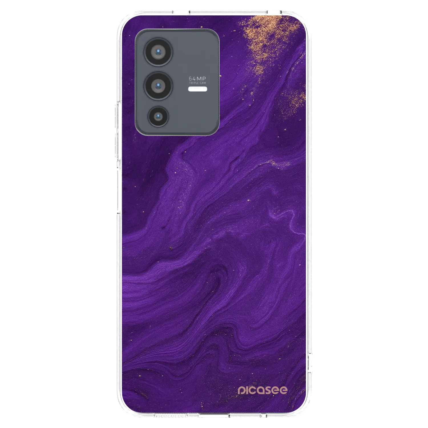 Picasee silikónový prehľadný obal pre Vivo V23 5G - Purple