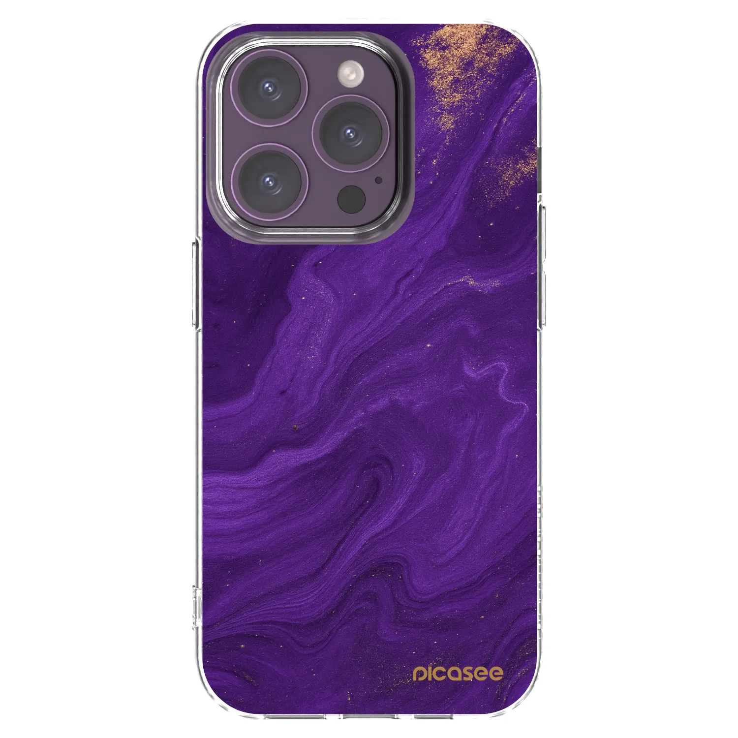 Picasee silikónový prehľadný obal pre Apple iPhone 14 Pro - Purple
