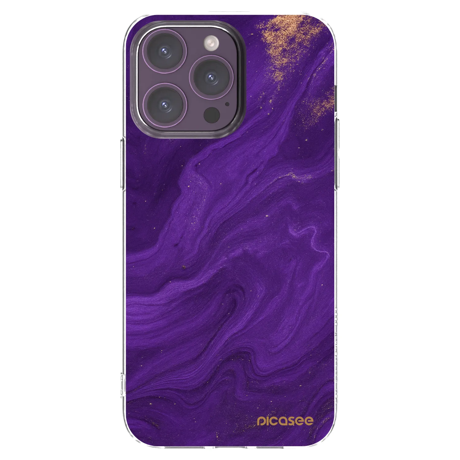 Picasee silikónový prehľadný obal pre Apple iPhone 14 Pro Max - Purple