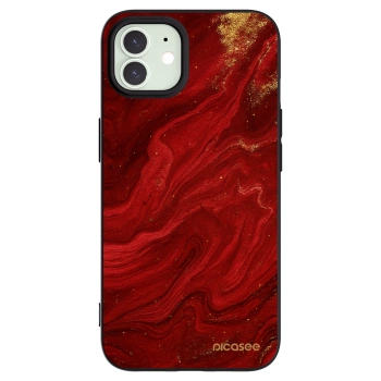 Picasee silikónový čierny obal pre Apple iPhone 12 - Red