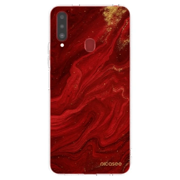 Picasee silikónový prehľadný obal pre Samsung Galaxy A20s - Red
